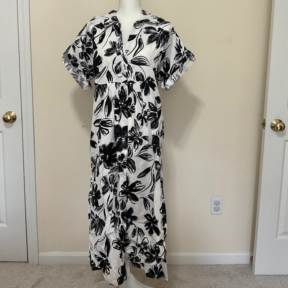 US Together Plus Empire Waist Dress Black/White/Floral Size 2X - Picture 12 of 14